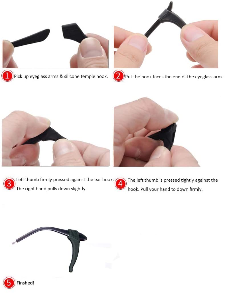 Anti-Slip Eyeglass Ear Grips Hook Comfortable Silicone Elastic Eyeglasses Temple Tips Sleeve Retainer