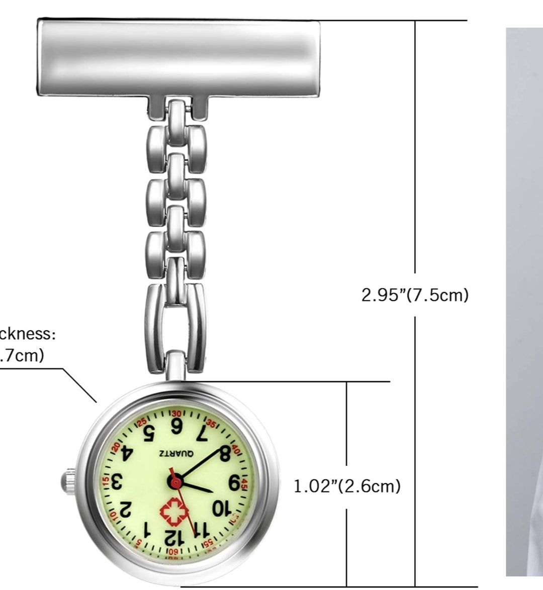 Tunic Lapel Pin-on Brooch Nurse Watch